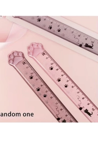 Pati Tasarımlı Şeffaf Simli Okul Cetveli Sevimli Kırtasiye Ölçüm Cetveli – Pati Cetvel 15 cm Tekli